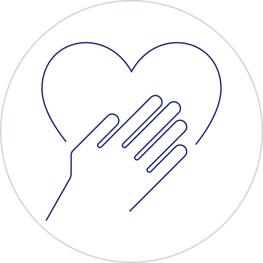 numis med Wert Vertrauen Icon Herz und hand